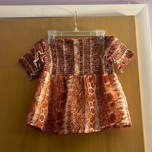 Strapless Shirt w/ Buttons- Size XS